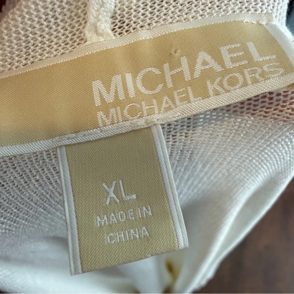 Michael Michael Kors Elegant Cream and Caramel Ombré Asymmetrical Cardigan